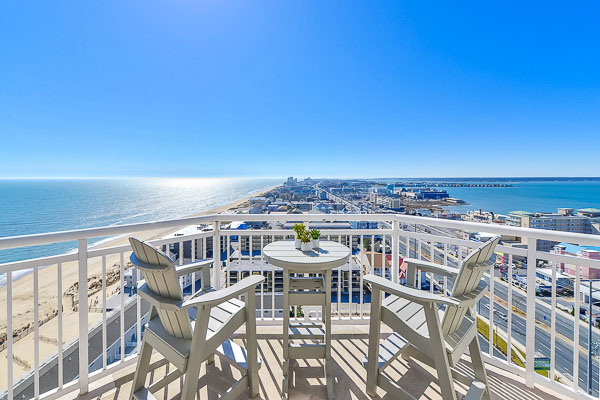 Ocean City vacation rental balcony view