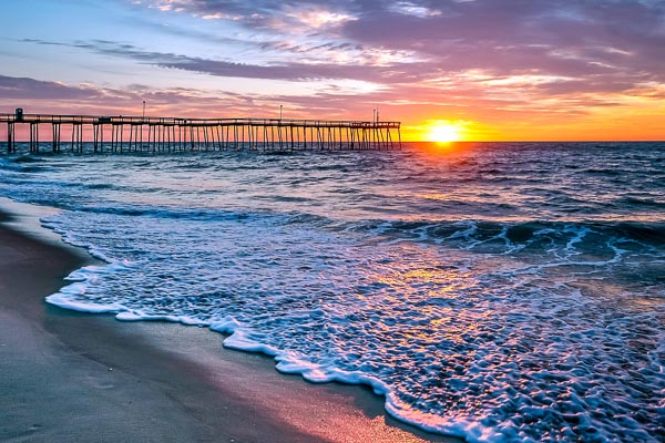 Sunset over the Ocean City beach