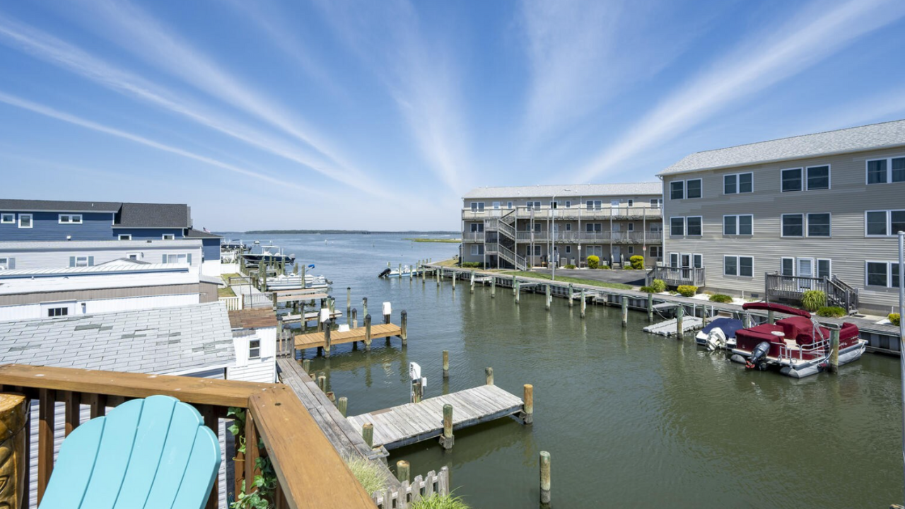 View from the Balcony of a Bayside Canal Vacation Rental in Ocean City, MD