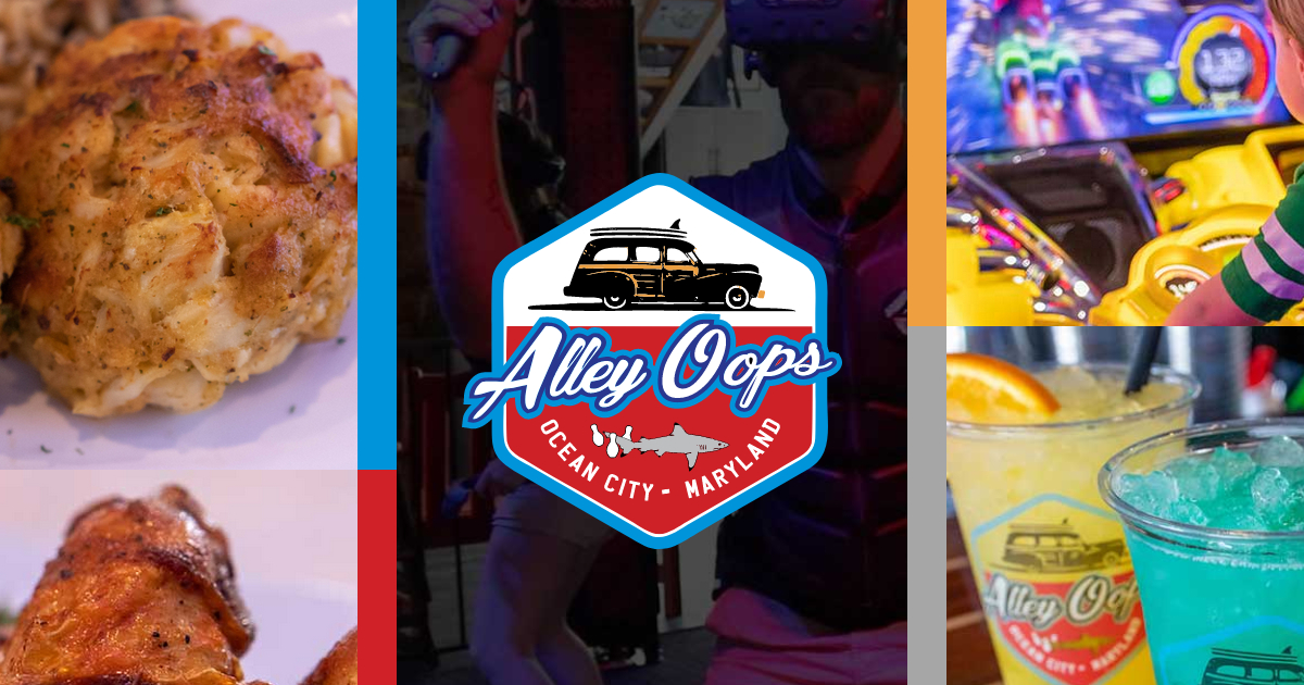 Alley Oops family restaurant and arcade in Ocean City MD
