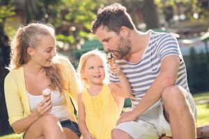 family eating ice cream