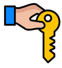 Happy vacation rental owner holding keys to their new Ocean City MD property