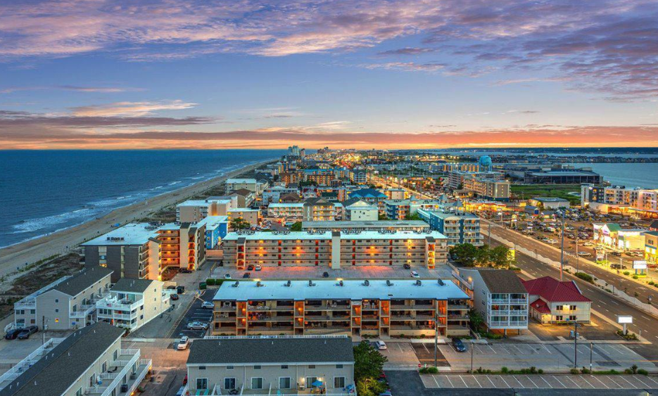 View from an ocean city md balcony showing the ocean and bay